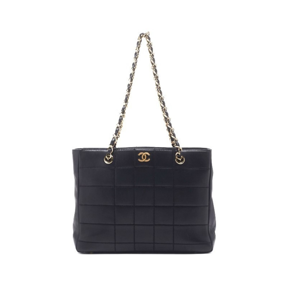 Chanel Chocolate Bar Double Chain Lambskin Black